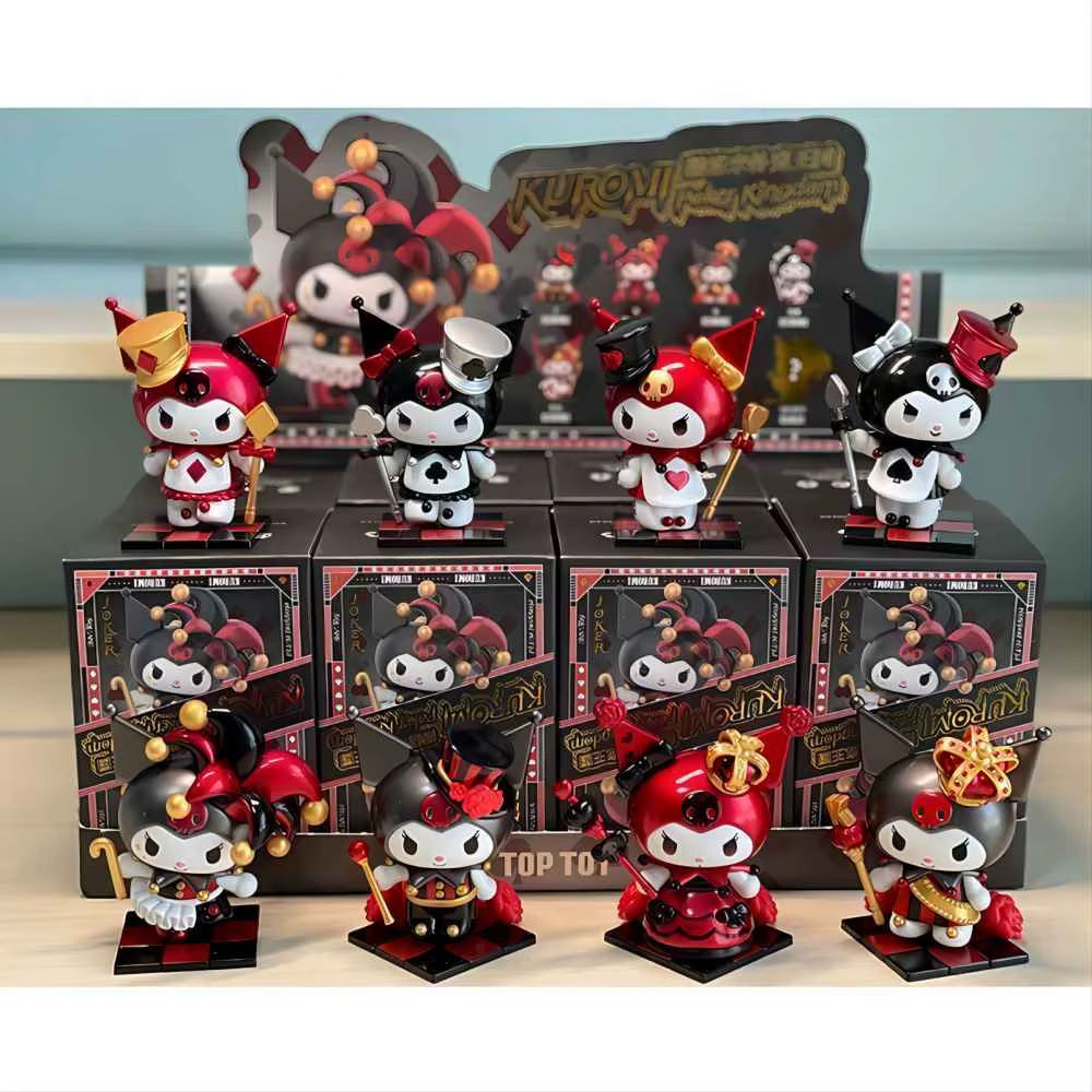 New Sanrio Blind Box Kawaii Kuromi Figures Toys Poker Kingdom Spade Series Dolls Desktop Ornaments for Girls Christmas Gifts